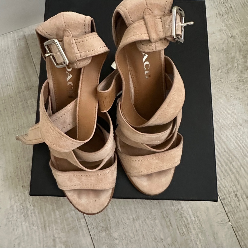 Coach Beige Strappy Women's Sandals
